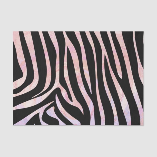 Zebra Black and Pink Print Tissue Paper (Front)