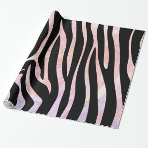 Zebra Black and Pink Print Wrapping Paper