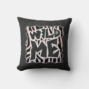 Zebra Black and Pink Wild me Cushion