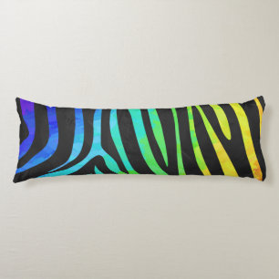 Zebra Black and Rainbow Print Body Cushion