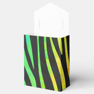 Zebra Black and Rainbow Print Favour Box