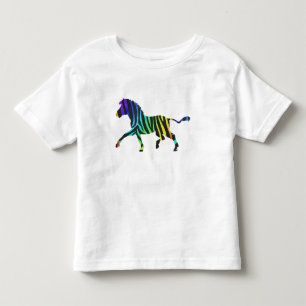 Zebra Black and Rainbow Silhouette Toddler T-Shirt