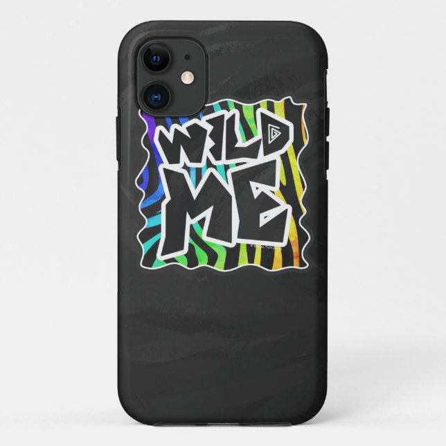 Zebra Black and Rainbow Wild Me Case-Mate iPhone Case (Back)