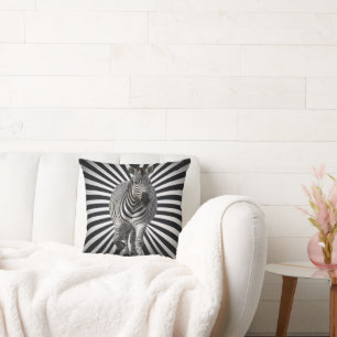 Zebra black and white illusion cushion