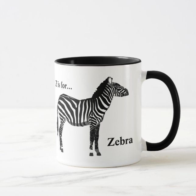 Zebra - Black and White Mug (Right)