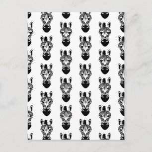 Zebra Black and White Pattern Postcard