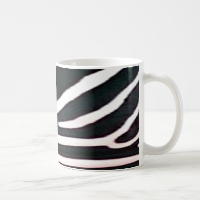 Zebra Black and White Stripes Print Coffee Mug (Right)