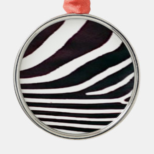 Zebra Black and White Stripes Print Metal Tree Decoration