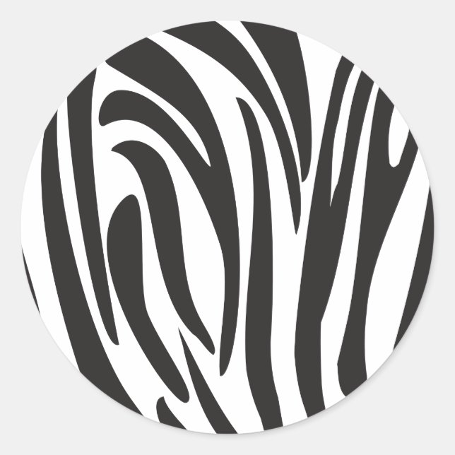 Zebra Black and White Stripes Trendy design Classic Round Sticker (Front)