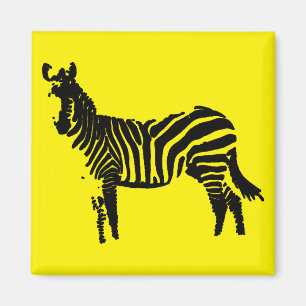 Zebra Black Silhouette Fridge Magnet