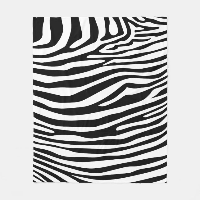 Zebra Black White Stylish Pattern Fleece Blanket (Front)