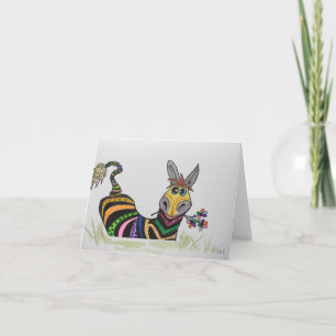 Zebra - Blank Greeting Card