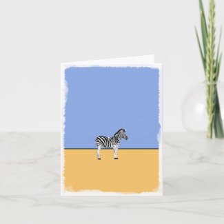 Zebra blank greeting card