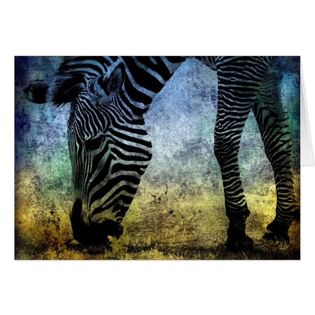 Zebra Blue and Green Grunge (Front Horizontal)
