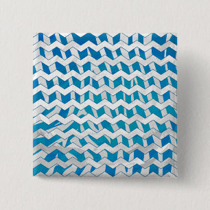 Zebra Blue and White Chevron 15 Cm Square Badge