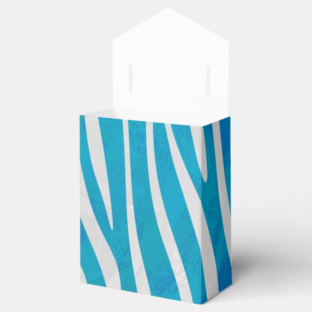 Zebra Blue and White Print Favour Box (Opened)