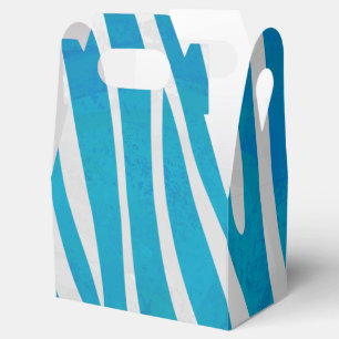 Zebra Blue and White Print Favour Box