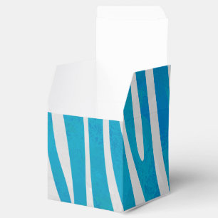 Zebra Blue and White Print Favour Box