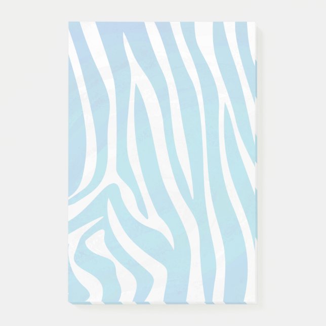 Zebra Blue and White Print Post-it Notes (Front)