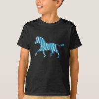 Zebra Blue and White Silhouette