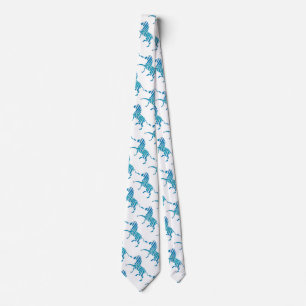 Zebra Blue and White Silhouette Tie