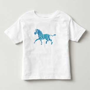 Zebra Blue and White Silhouette Toddler T-Shirt