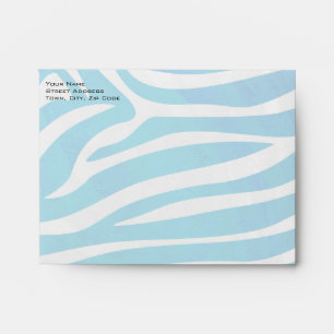 Zebra Blue and White with Monogram Envelope