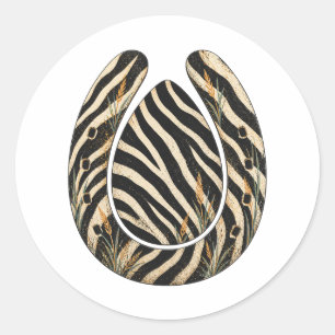 Zebra Botanical Hoofprint Nature Sticker