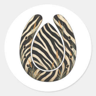 Zebra Botanical Hoofprint Nature Sticker