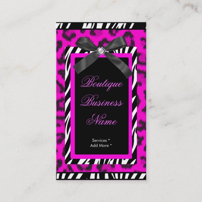 Zebra Boutique tag hot pink Leopard (Front)