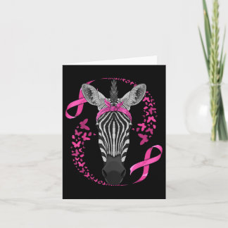 Zebra Breast Cancer Awareness Pink Bandanna Cancer Card