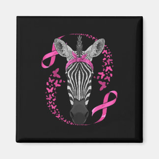 Zebra Breast Cancer Awareness Pink Bandanna Cancer Magnet