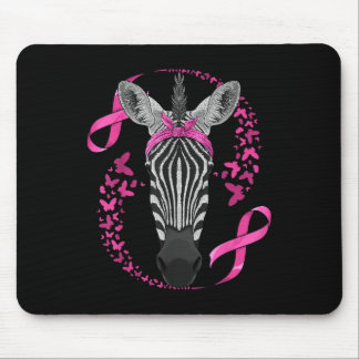 Zebra Breast Cancer Awareness Pink Bandanna Cancer Mouse Mat