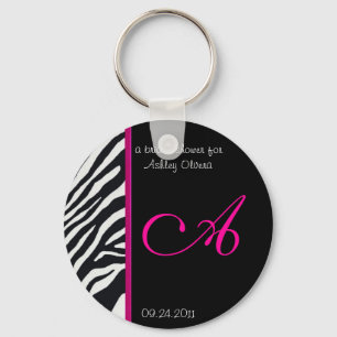 Zebra Bridal Shower Keychain