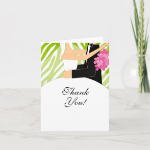 Zebra Bridal Shower Thank You Note Card