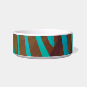 Zebra Brown and Teal Print Bowl