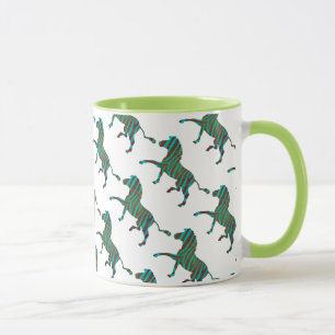 Zebra Brown and Teal Print Silhouette Mug