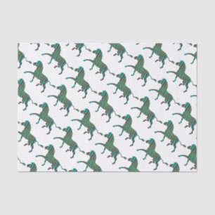 Zebra Brown and Teal Print Silhouette Tissue Paper