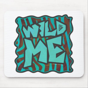 Zebra Brown and Teal Wild Me Design Mouse Mat