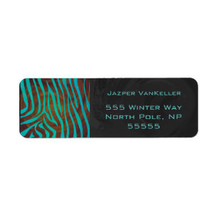 Zebra Brown and Teal with Monogram