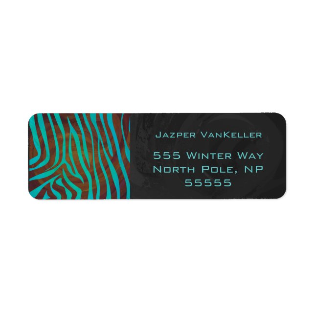 Zebra Brown and Teal with Monogram (Front)