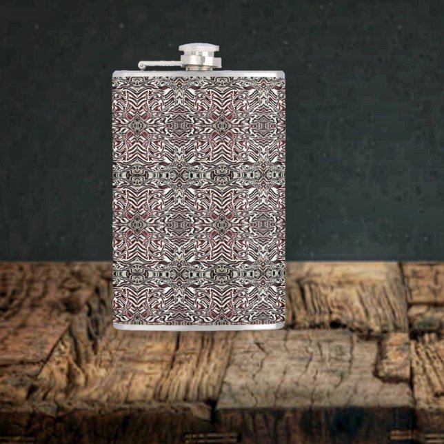 Zebra Brown Hip Flask (This Zebra Brown Hip Flask has a Mediterranean look to its complex design!)