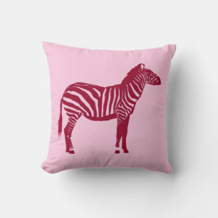 Zebra - Burgundy and Pink Cushion