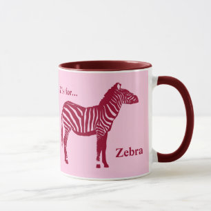 Zebra - Burgundy and Pink Mug