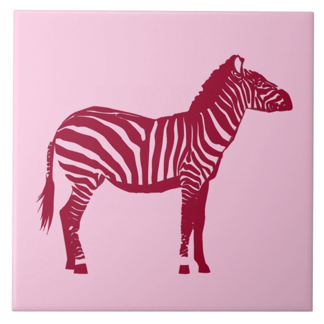 Zebra - Burgundy and Pink Tile (Front)