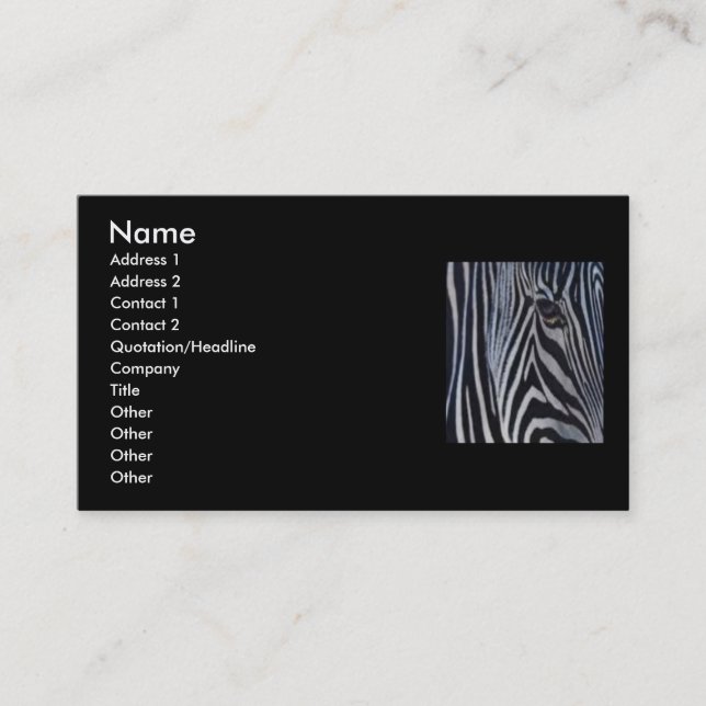 Zebra Business Card (Front)