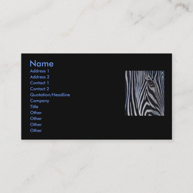 Zebra Business Card (Front)