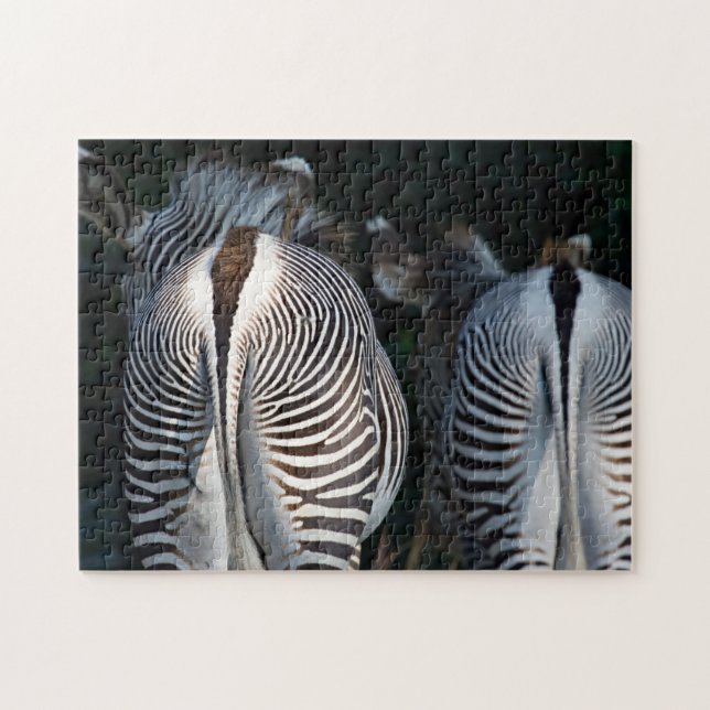 Zebra Butts Funny Wildlife Jigsaw Puzzle (Horizontal)