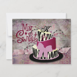 Zebra Cake Sweet 16 Invitations