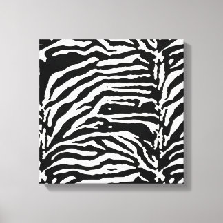 Zebra Camouflage Black and White Artistic Pattern Canvas Print